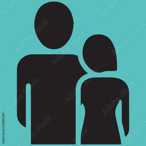 People icons, human silhouettes, black vector graphics, family symbols, flat design