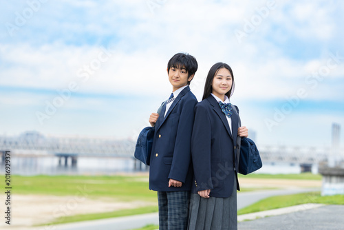 中学生のポートレート