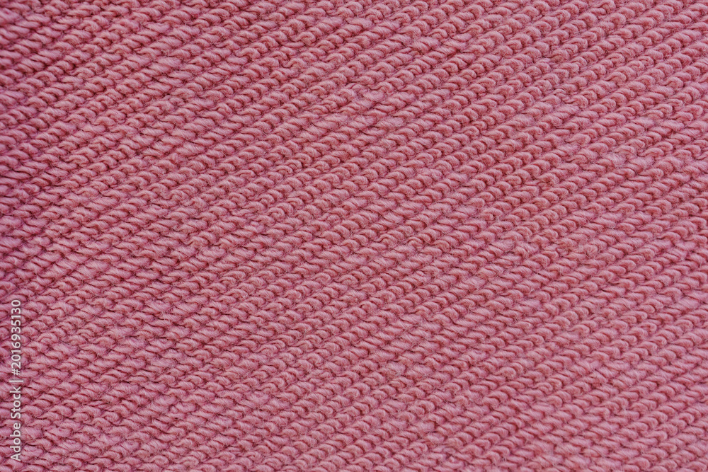 Fototapeta premium Pink loopback sweatshirt knit fabric reverse side texture close up