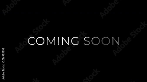 Coming Soon Cinematic Trailer Style Text Alpha Channel 4K Video