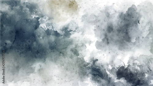 Tableau sur toile Vector Atmospheric watercolor painting, evokes a sense of depth, serenity, and the sublime beauty of nature, offering a calming abstract design