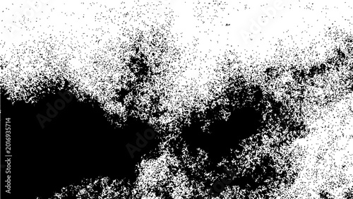 Bild auf Leinwand Vector Abstract snowscape featuring a stark contrast of black and white, depicting a dynamic blend of textures and shapes evoking a sense of raw, untamed nature