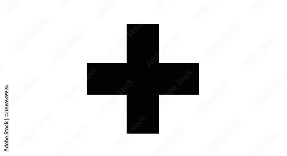 Fototapeta premium Black Plus Sign Symbol Icon.