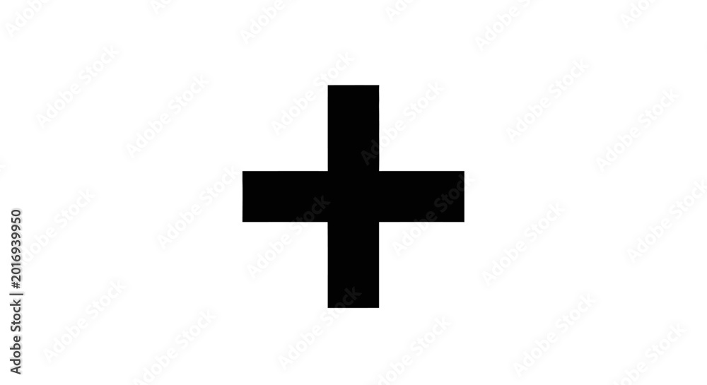 Fototapeta premium Black Plus Sign Symbol Icon.