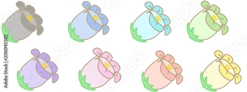 Foto colorful Bellflower illustration set