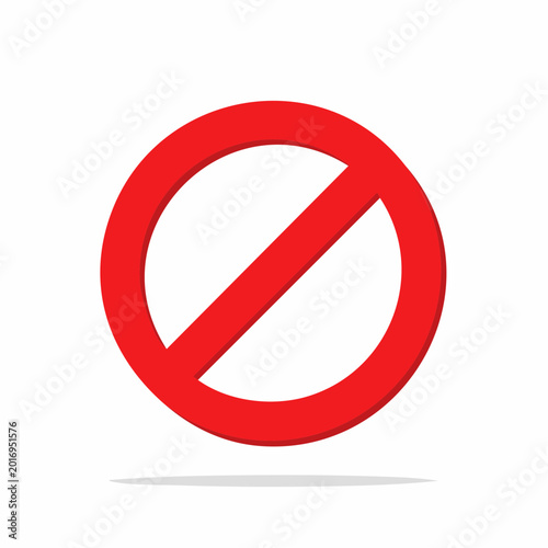 Free Download Red prohibition sign with diagonal line - GFXLoad