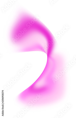 Abstract flowing overlay pink magenta fluid gradient wave on transparent background