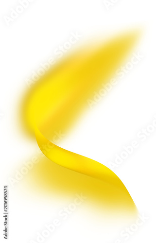 Yellow light swoosh flowing energy curve streak overlay png element on transparent background
