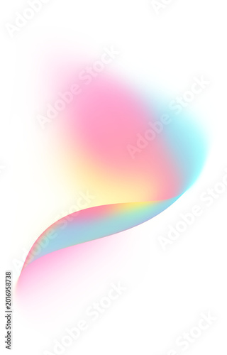 Holographic pastel abstract rainbow gradient overlay wave liquid element on transparent background