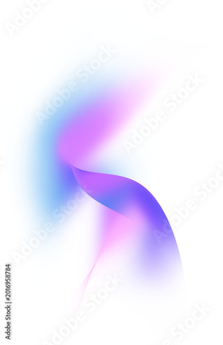 Iridescent ethereal pastel abstract gradient fluid swirl curve overlay png element