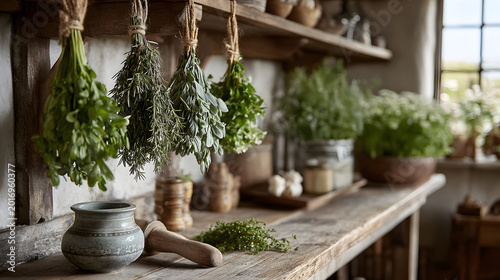 Rustic Kitchen Herbs and Spices
