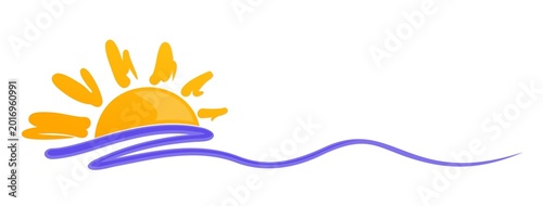 A sun dawn symbol in the sea.