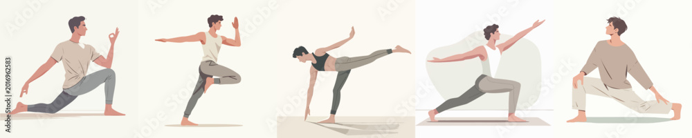Fototapeta premium a series of yoga poses for flexibility.