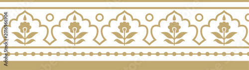 Tableau sur toile Vector golden endless Turkish national ornament
