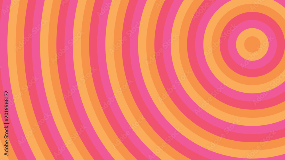 Naklejka premium Vibrant Pink Orange Gradient Concentric Circles Pattern Background