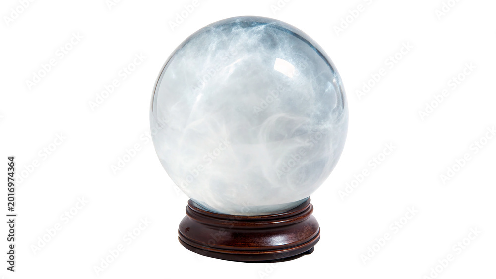 Obraz premium Clear crystal ball or glass sphere for fortune telling magic and professional abstract design concepts isolated on transparent background