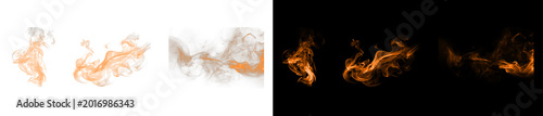 Photos Orange smoke isolated on transparent background with soft particle elements