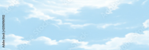 Cuadro en lienzo Halftone cloud background