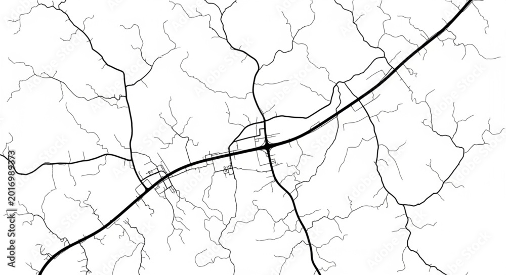 Obraz premium Abstract network of roads and paths on a white background.