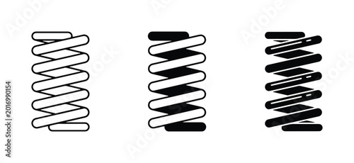 Bild auf Leinwand Coil Spring Icons, Mechanical Component Vector Graphics, Industrial Element Set