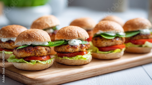 variety of burgers