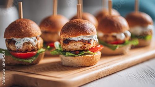 variety of burgers