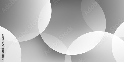 Abstract background with overlapping white circles and gray gradient