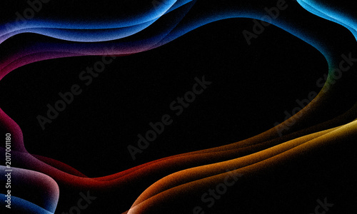 Bild auf Leinwand Abstract futuristic background with blurry glowing wave and neon lines