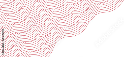 Wave line and wavy zigzag lines. Red underlines wavy curve zig zag line pattern in abstract style. Wave zigzag line simple thin to thick element decor design vector or single ripple curve zig zag wigg