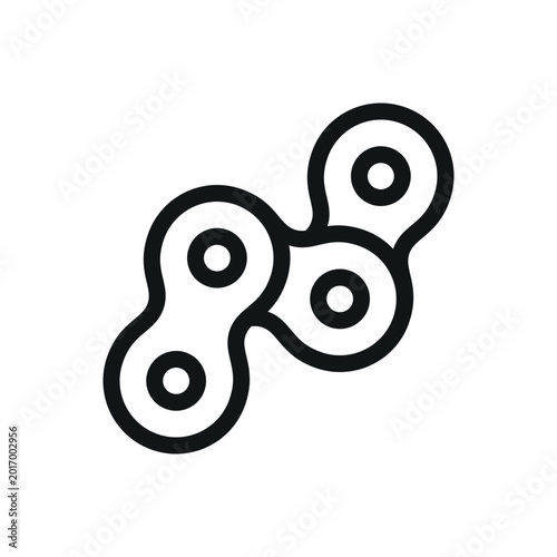 Motorcycle Chain line icon, Motorbike Chain Links vector symbol with editable stroke