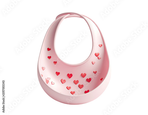 Pink Bag with Red Hearts