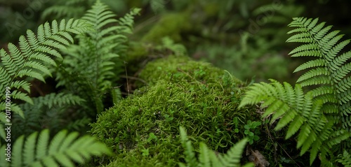 moss and ferns in a forest green foliage natural scenery high quality professional detailed modern elegant stylish clean crisp vibrant colorful