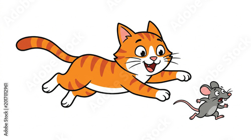 vector illustration of a cat and mouse 