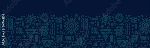 Photos Hand drawn  abstract seamless pattern, ethnic background, tribal style - great f