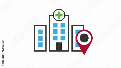 Hospital Location Animation Vector Icon