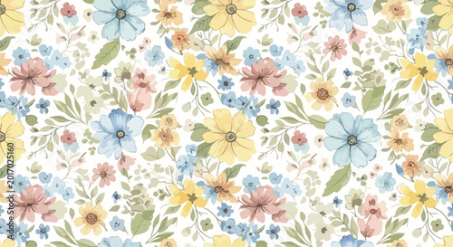Foto Gentle blooming flowers arranged in natural composition with soft lighting feel