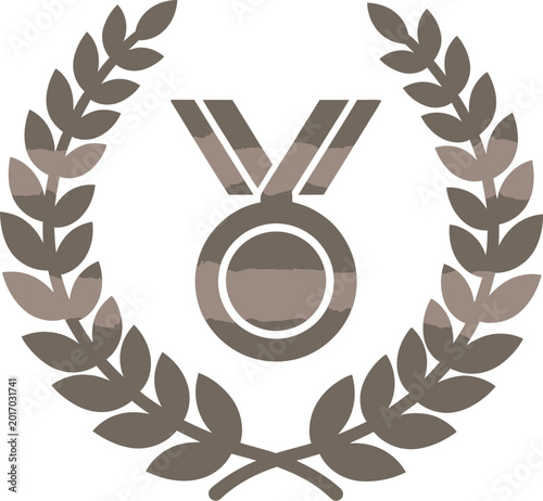 Illustration depicts a medal icon with laurel wreath symbolizing achievement award