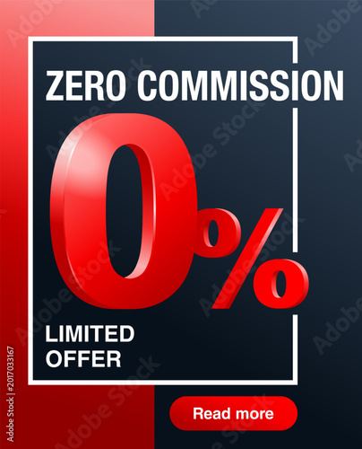 Zero commission and interest free - vertical banner