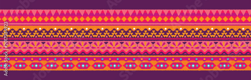 Photos Hand drawn  abstract seamless pattern, ethnic background, aztec style - great fo