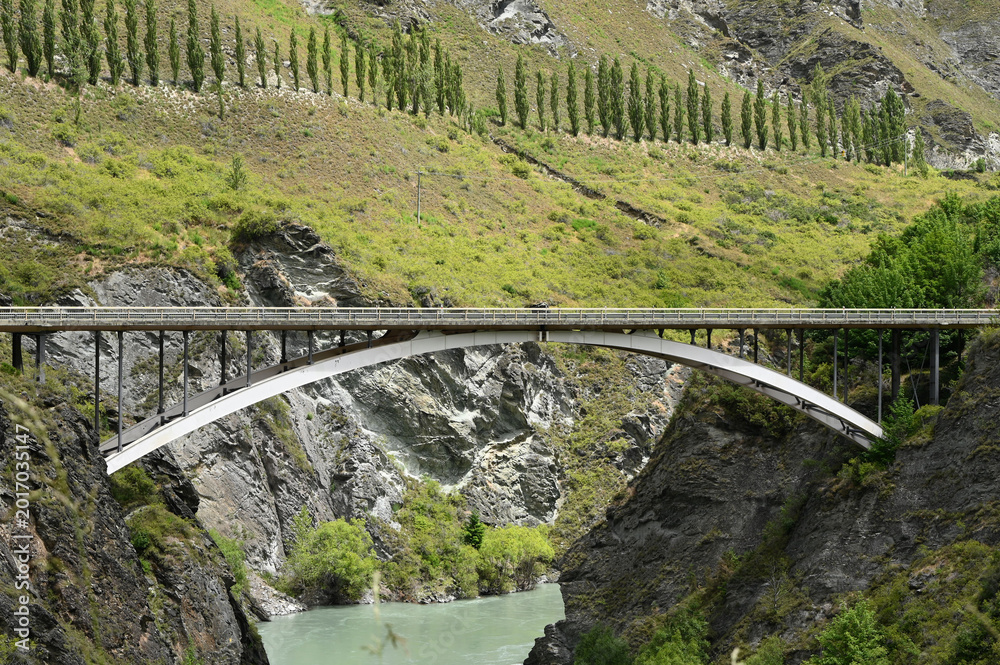 Fototapeta premium Arch Bridge Over Rocky River
