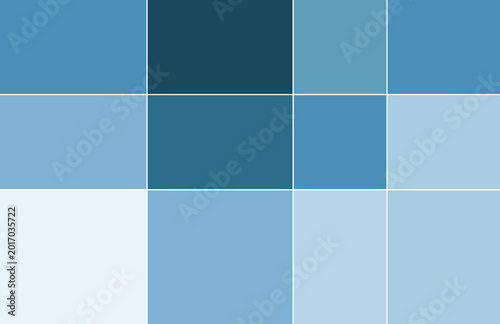 Bild auf Leinwand Cool Blue Cold Tones Photo Collage Grid Template – 12-Cell Vector Layout