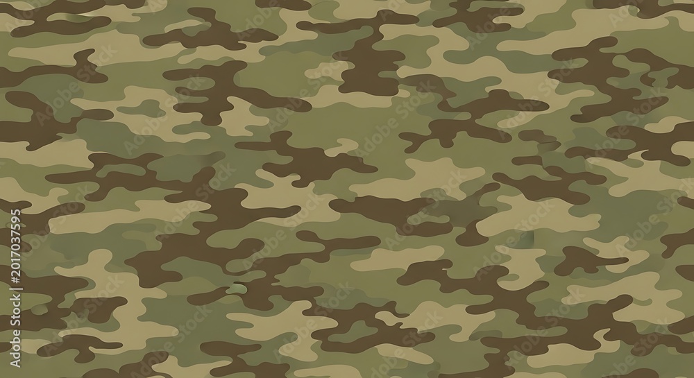 Fototapeta premium Camouflage pattern with green and brown shapes