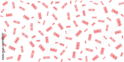 red bonus and sold out stamps on transparent background