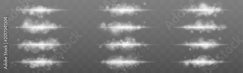 White set neon beam shines with soft glow core. Horizontal streak with subtle lens flare. Clean abstract futuristic light design.