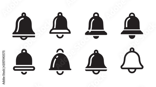 Notification Bell Icons Collection with Various Designs and Styles
