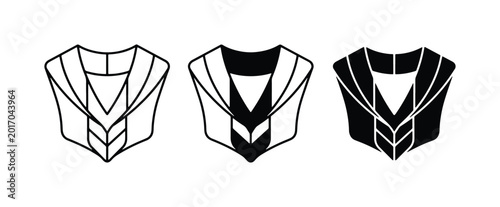 Canvas-taulu Academic Graduation Gowns, Capes, and Stoles Vector Icons Set