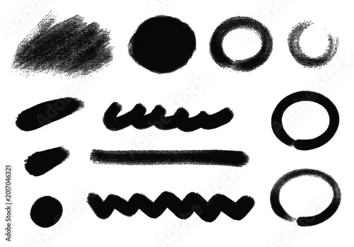 Fotografía 筆文字の円形フレーム 墨で描かれた和風の円相テクスチャ / Circular brush stroke frame, Japanese style Enso i
