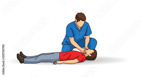Photos Nurse performing CPR on patient.