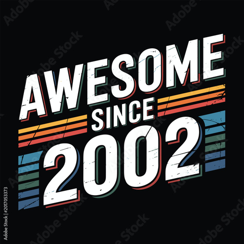 Since 2002 retro typography with distressed texture