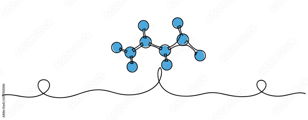 Fototapeta premium Molecular structure illustration floating on white background. no editable strokes